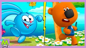 Ми-Ми-Мишки и Смешарики в Мультяшных Догонялках.Кеша против Ежика.Кто Быстрее