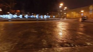 Ночной Петербург зимой. Итальянская улица во льду