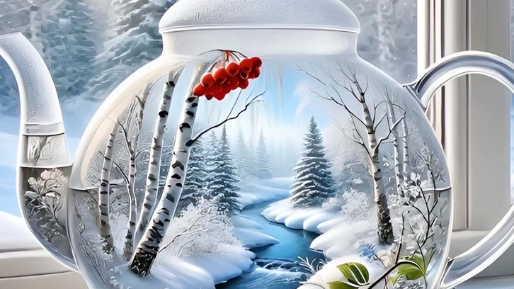 Пробуждение в зимней сказке! Доброе утро. Красивая музыкальная открытка.