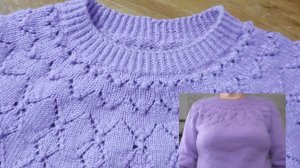 Кофточка круглой кокеткой сверху ч.1.