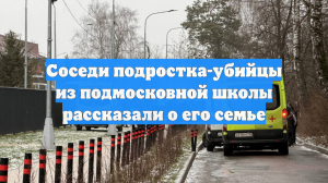 Соседи подростка-убийцы из подмосковной школы рассказали о его семье