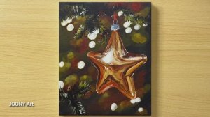 Рисуем блестящую звезду на елке / Акриловая живопись