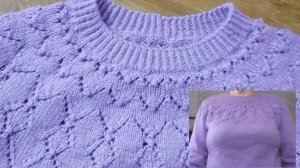 Сиреневая кофточка круглой кокеткой ч. 5.