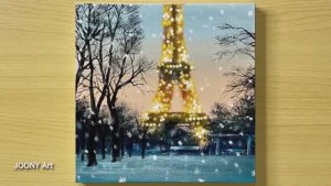 Красиво и просто рисуем акрилом зимний Париж