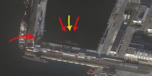 Спутниковые снимки взорванного пирса при попытке удара дрона ВСУ по подводной лодке в Новороссийске