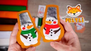 Снеговик из фетра своими руками / Новогодняя ёлочная игрушка из фетра/ Пряник из фетра своими руками