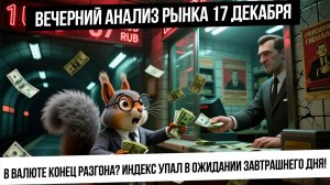Вечерний анализ рынка 17 декабря. Рост валюты закончился? Рынок упал на страхах? Газ начинает отскок