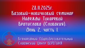 28.11.2025. Базовый-новичковый семинар Надежды токаревой г.Братислава (Словакия). День 2, часть 1.