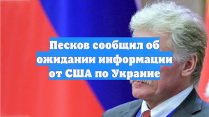 Песков сообщил об ожидании информации от США по Украине