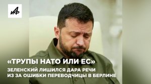 «Трупы НАТО или ЕС». Зеленский лишился дара речи из-за ошибки переводчицы в Берлине