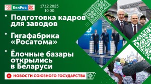 Подготовка кадров для заводов / Гигафабрика «Росатома» / Ёлочные базары открылись в Беларуси