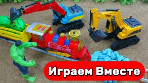 МУЛЬТИКИ ПРО ФЕРМУ С СУПЕРГЕРОЯМИ 🚛 ХАЛК ПОМОГАЕТ СТРОИТЬ ИГРУШЕЧНЫЙ МОСТ