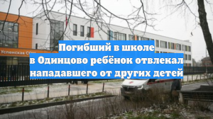 Погибший в школе в Одинцово ребёнок отвлекал нападавшего от других детей