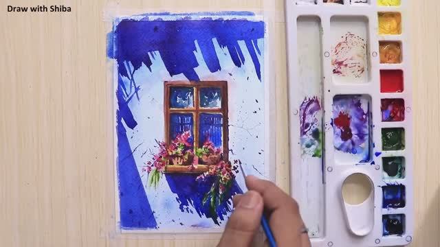 Мастер-класс для начинающих по рисованию акварелью красивых цветов и окна смотреть онлайн