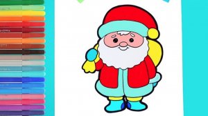 Мультик- раскраска для детей Как нарисовать ДЕД МОРОЗ. РИСУНОК ДЕДА МОРОЗА!