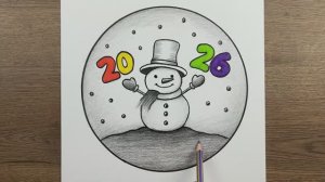 Как легко нарисовать новогодний пейзаж — пошаговый урок рисования новогодней картинки 2026 года