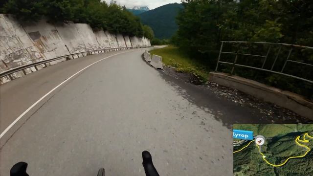 Даунхилл Горная Олимпийская Деревня - Роза Хутор / Downhill Шоссе в Сочи на Красной Поляне
