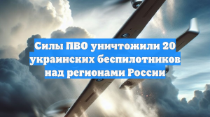 Силы ПВО уничтожили 20 украинских беспилотников над регионами России
