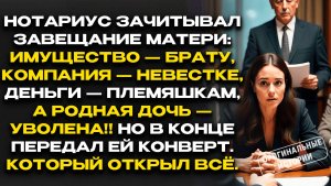 ЗАВЕЩАНИЕ-УДАР МАТЬ отдала наследство невестке — а ДОЧЕРИ досталось УВОЛЬНЕНИЕ. Слушать аудиорассказ