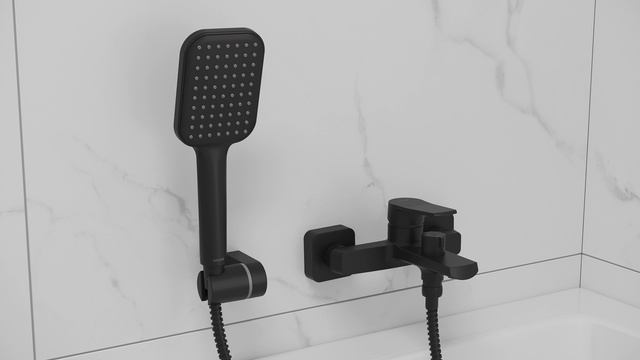 Смеситель для ванны CITY с лейкой черный от Cersanit (Арт. A68401)