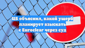ЦБ объяснил, какой ущерб планирует взыскать с Euroclear через суд