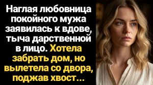 ИСТОРИИ ИЗ ЖИЗНИ/Наглая любовница покойного мужа заявилась к вдове. Хотела забрать дом, но вылетела