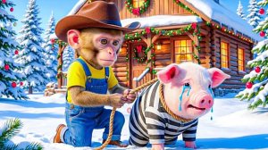 Мультики для детей, обезьянка со своими друзьями готовятся к новому году, мультфильм/мультики