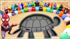 Мультики для детей. Эксперимент с песком. Копаем яму в форме черепахи. Мультики малышам