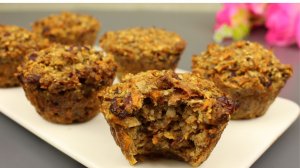Морковные кексы с грецкими орехами без сахара. Без муки! Без масла!