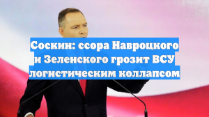 Соскин: ссора Навроцкого и Зеленского грозит ВСУ логистическим коллапсом