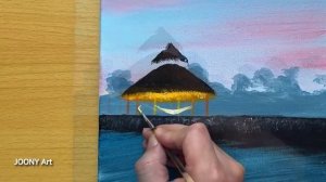 Как нарисовать летний морской пляж акрилом