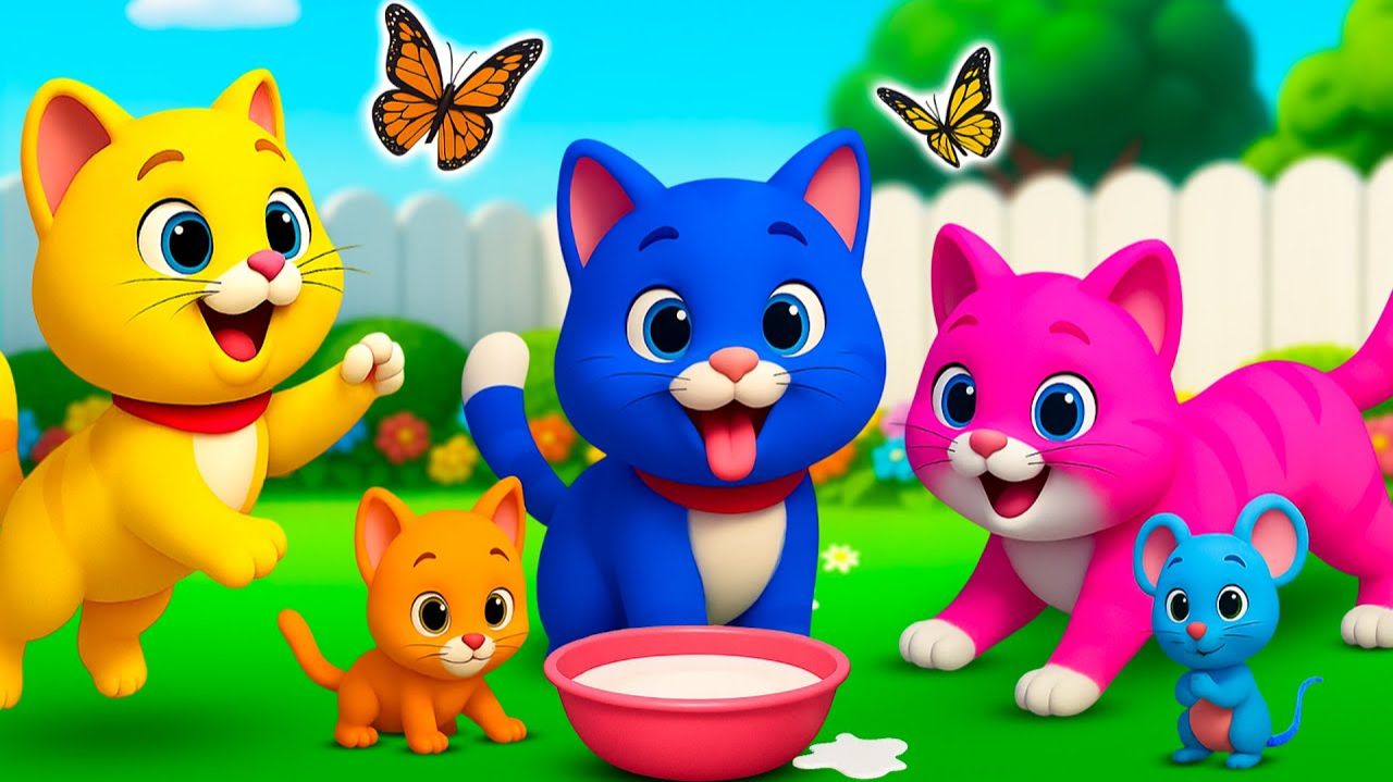 Три маленьких котенка | Песенка «Мяу-мяу» | Детские песенки для малышей