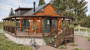 Дом 6x9 м с джакузи НА ВТОРОМ этаже! Умная планировка на 54 м² с мансардой и террасой