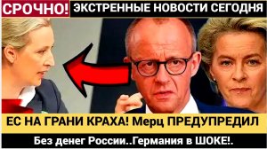 ЕС НА ГРАНИ КРАХА! Мерц ПРЕДУПРЕДИЛ о крахе Европы  без денег России..Германия в ШОКЕ!