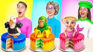 Я против бабушки Брейнрот Битва | сумасшедшие кулинарные идеи | челлендж из еды