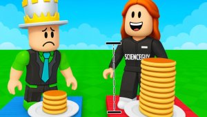 МОЯ БАШНЯ БЛИНОВ больше ТВОЕЙ БАШНИ БЛИНОВ! Сражения башен в РОБЛОКС! Подруга и ПАПА!