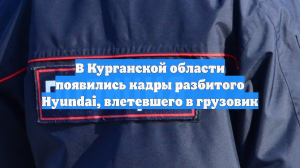 В Курганской области появились кадры разбитого Hyundai, влетевшего в грузовик
