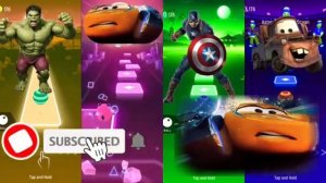 Халк 🆚 Молния Маккуин 🆚 Капитан Америка 🆚 Мастер Обложка Битва Плитки прыгают