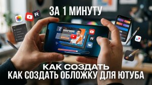 КАК СДЕЛАТЬ ОБЛОЖКУ ДЛЯ ЮТУБА ЗА 1 МИНУТУ НА ТЕЛЕФОНЕ!