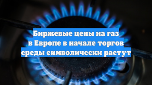 Биржевые цены на газ в Европе в начале торгов среды символически растут