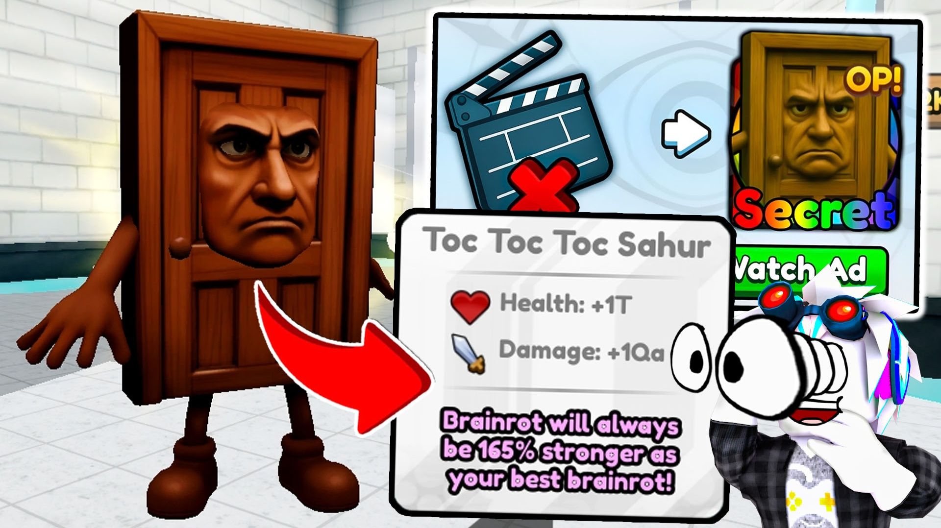 Шанс 0,1%! Получил Toc Toc Toc Sahur за 1000 Рекламных Роликов в Roblox Brainrot Evolution смотреть онлайн