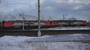 Тепловозы 2ТЭ116-0632 и 2ТЭ116-1311. Двойная тяга "боингов" на Бийск.