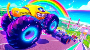 МУЛЬТИКИ ПРО МАШИНКИ Эпические прыжки и столкновения на скоростном монстр-траке Beamng Drive #71