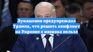 Лукашенко предупреждал Трампа, что решить конфликт на Украине с наскока нельзя