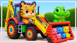 Мультики для детей и малышей. Волшебная яркая Трансформация воздушных шариков в машинки и грузовички