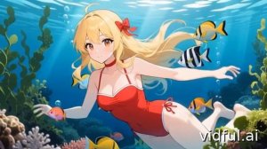 Блондинка под водой