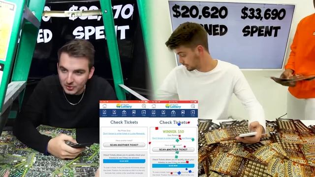 Mrbeast на русском Я Потратил $100,000 на Лотерейные Билеты и Выиграл!
