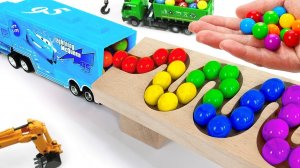 АСМР мультик, шарики катаются с горки в грузовик. веселые мультики Смешарики, Маша и медведь 🐻