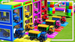 Мультики для детей и малышей про машинки. Громкие, яркие грузовики гоняют по трассам до гаража