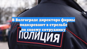 В Волгограде директора фирмы подозревают в стрельбе по своему сотруднику